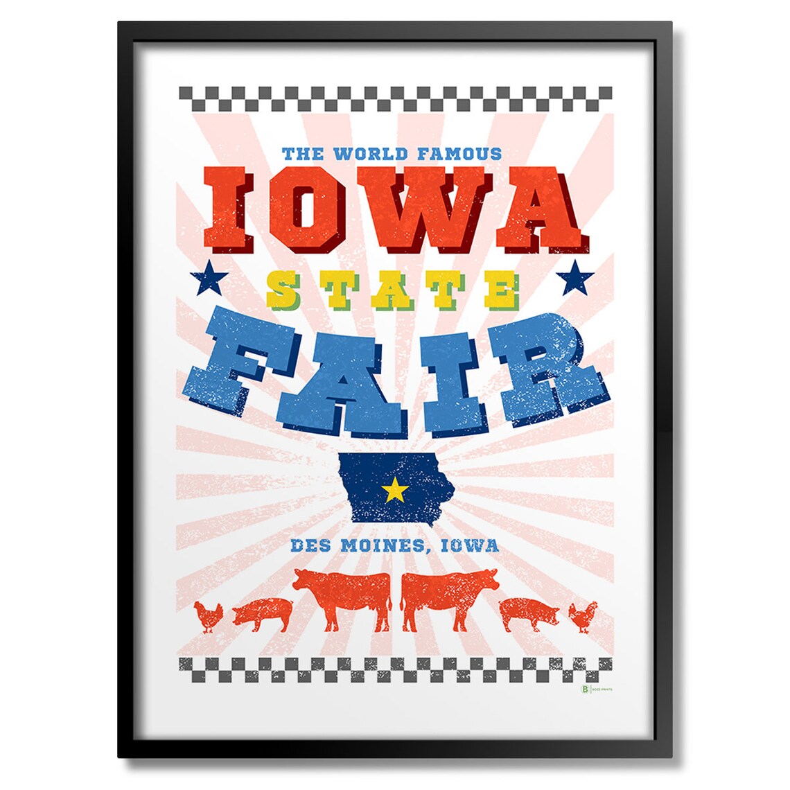 Iowa State Fair Travel Poster, USA Place Print