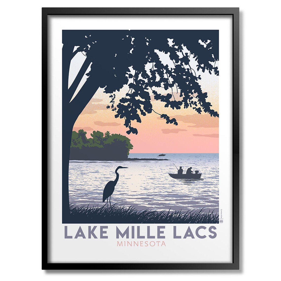 Lake Mille Lacs Travel Poster, Lake Landscape