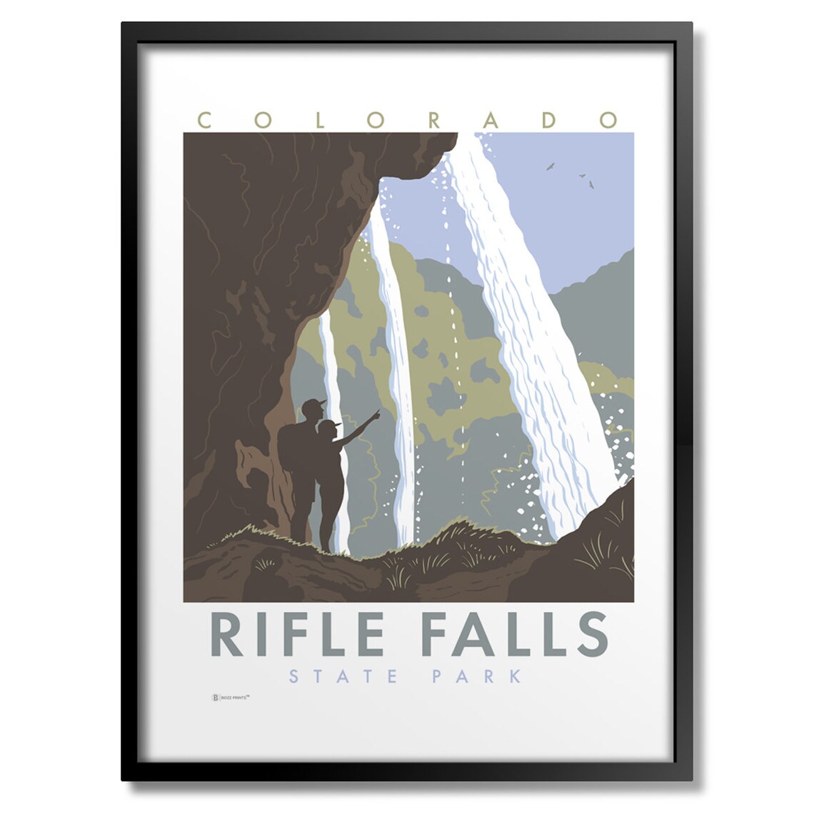 Rifle Falls Colorado State Park Travel Poster