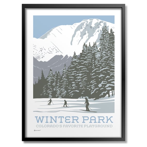 Winter Park Skiing Art Print