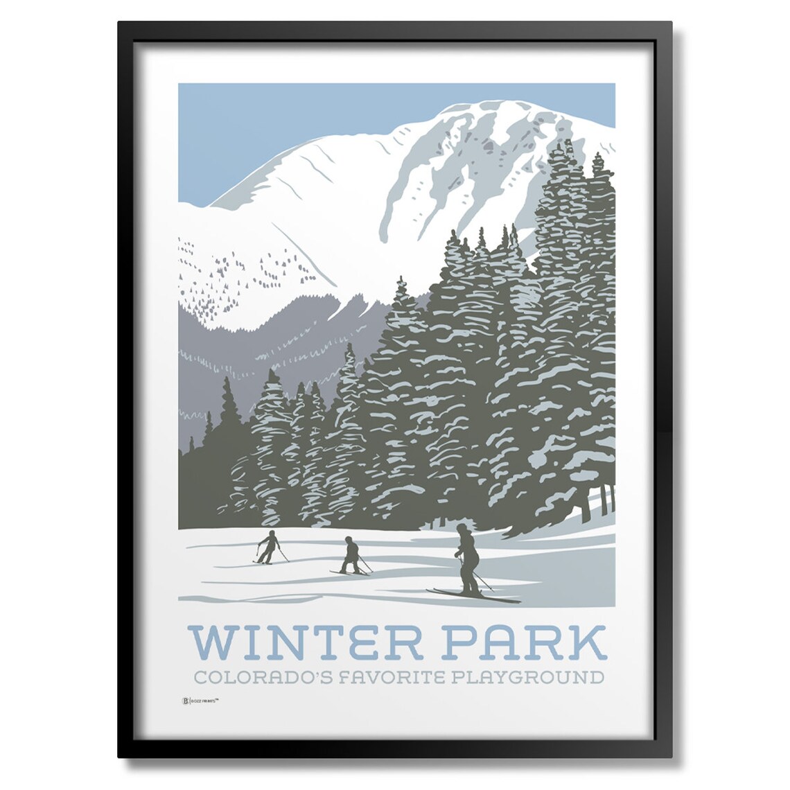 Winter Park Skiing Art Print
