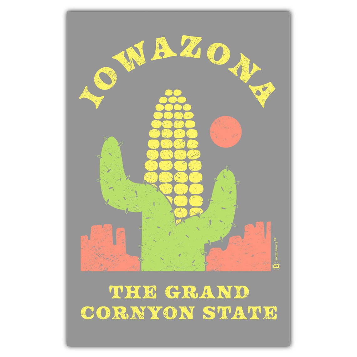 Iowazona Travel Poster, Vintage Postcard Style