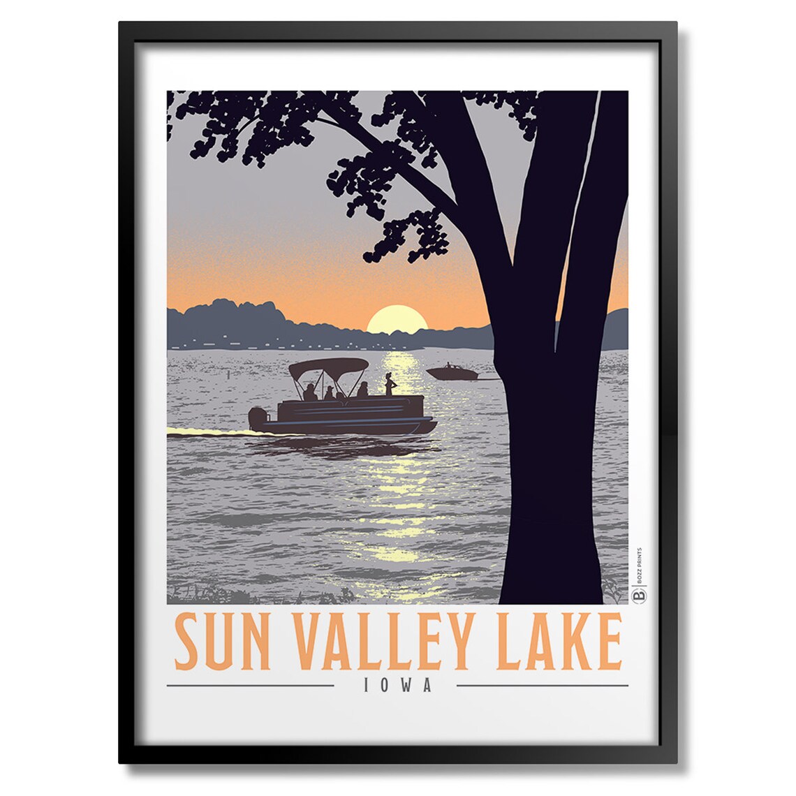 Sun Valley Lake Art Print, Mountain Landscape
