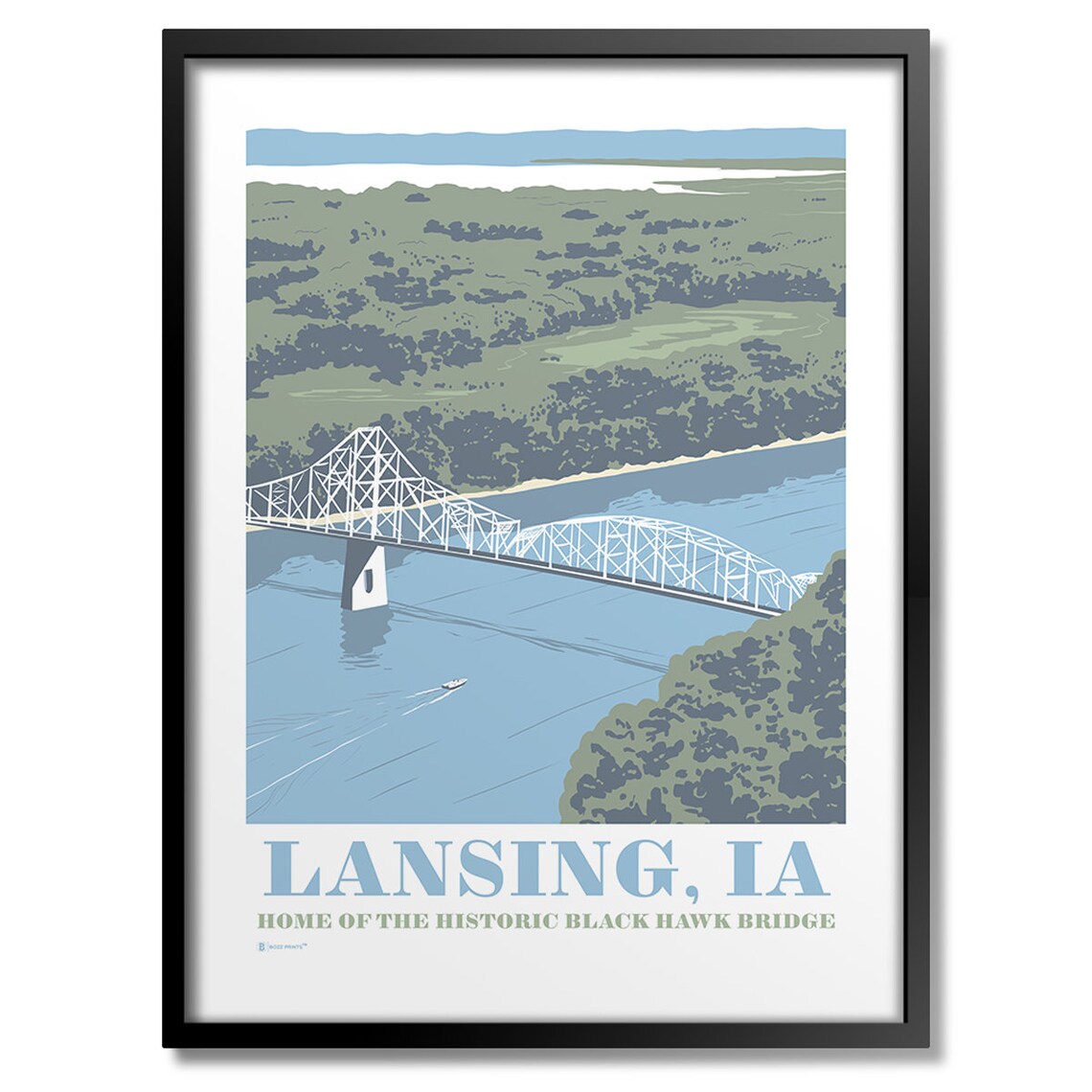 Lansing Black Hawk Bridge Travel Poster