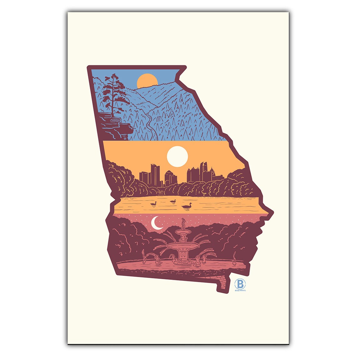 Georgia Layers Postcard Travel Poster
