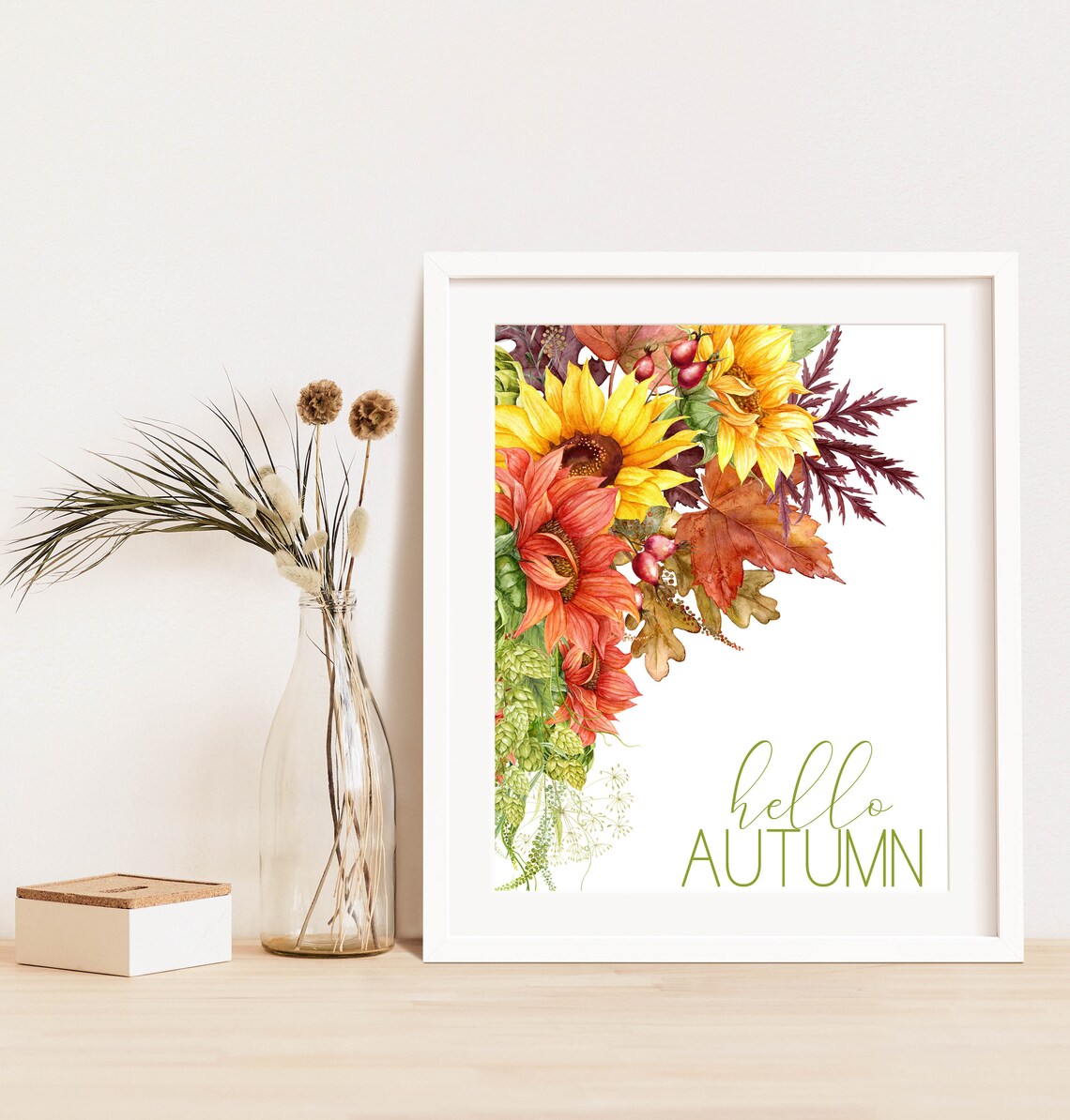 Hello Autumn Sunflower Sign, Farmhouse Fall Decor - Image 3