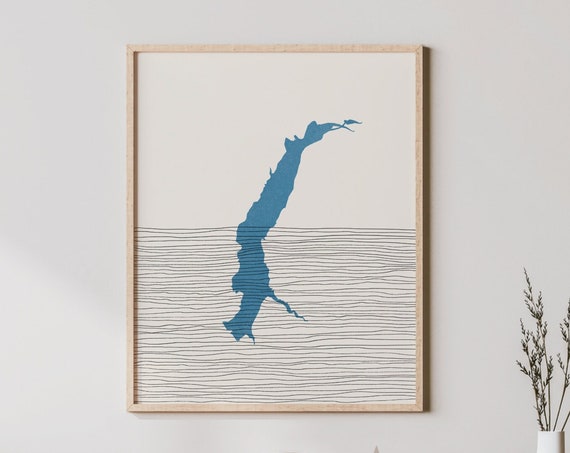 Yale Lake Art Boho Print Washington Picture Lakehouse Wall Decor