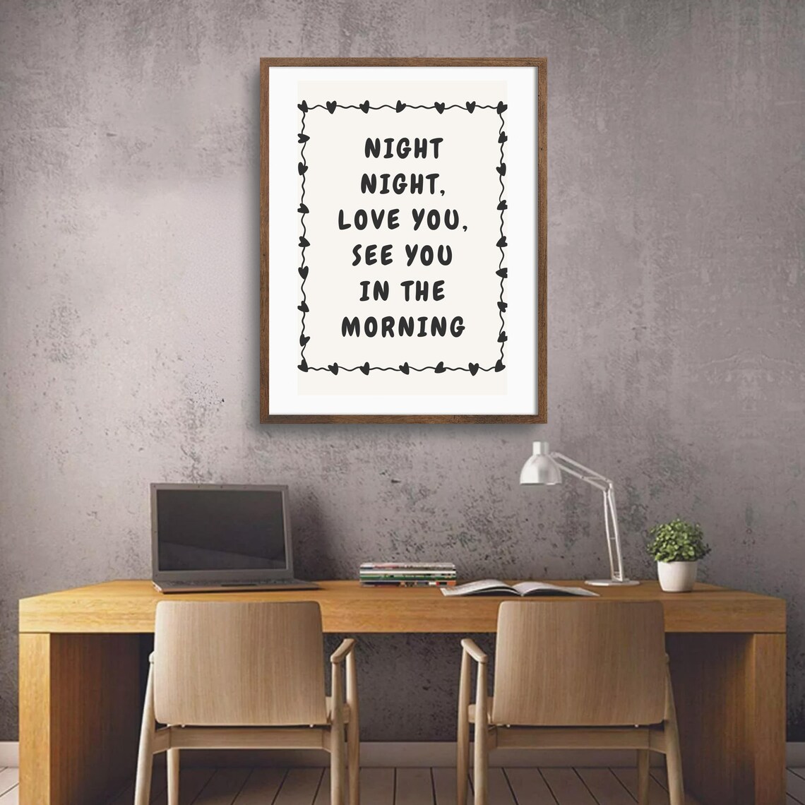 Night Night Love You Typography Poster, Bedroom Decor - Image 2
