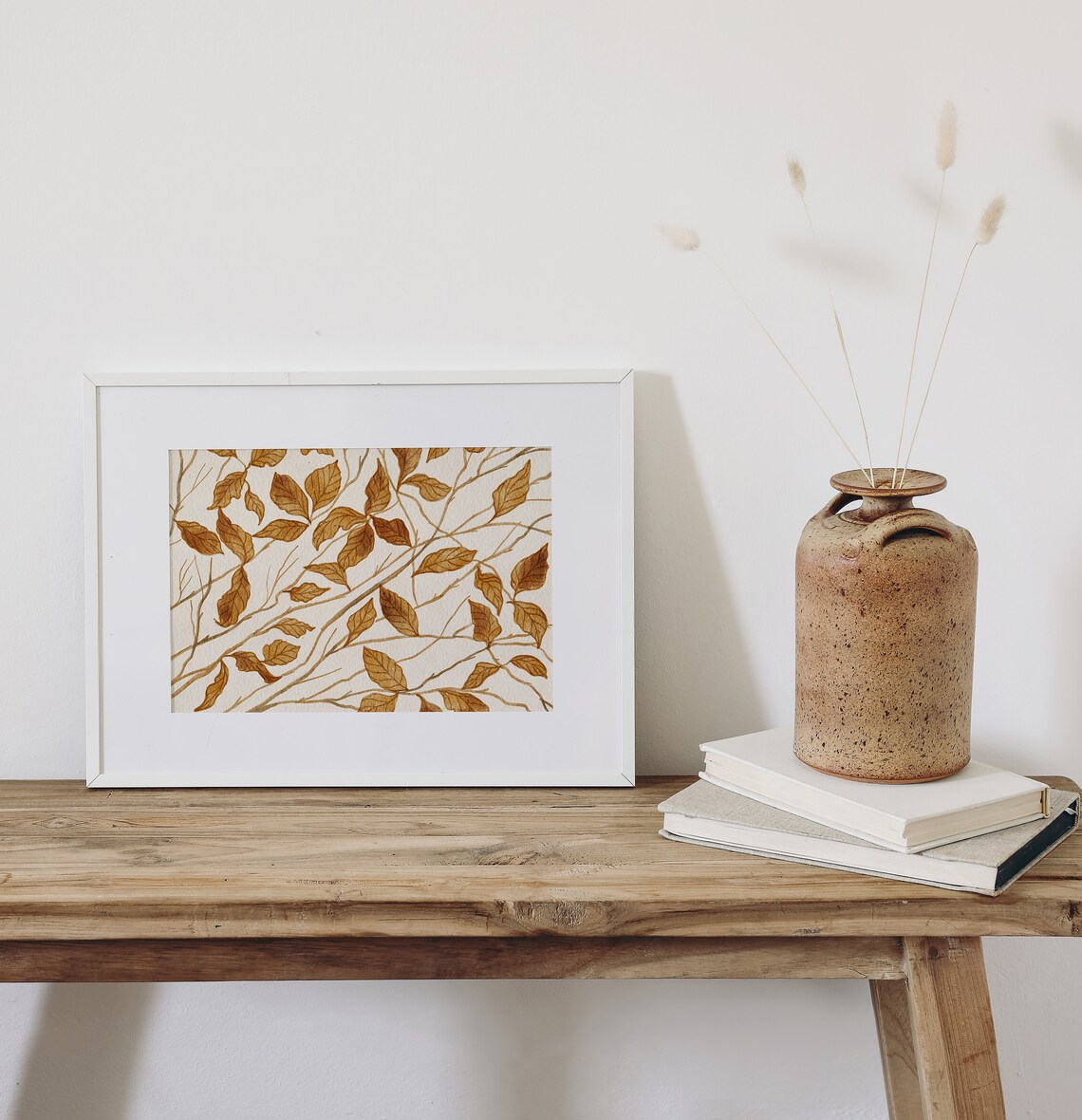Autumn Leaves Art Print, Warm Neutral Fall Decor - Image 2