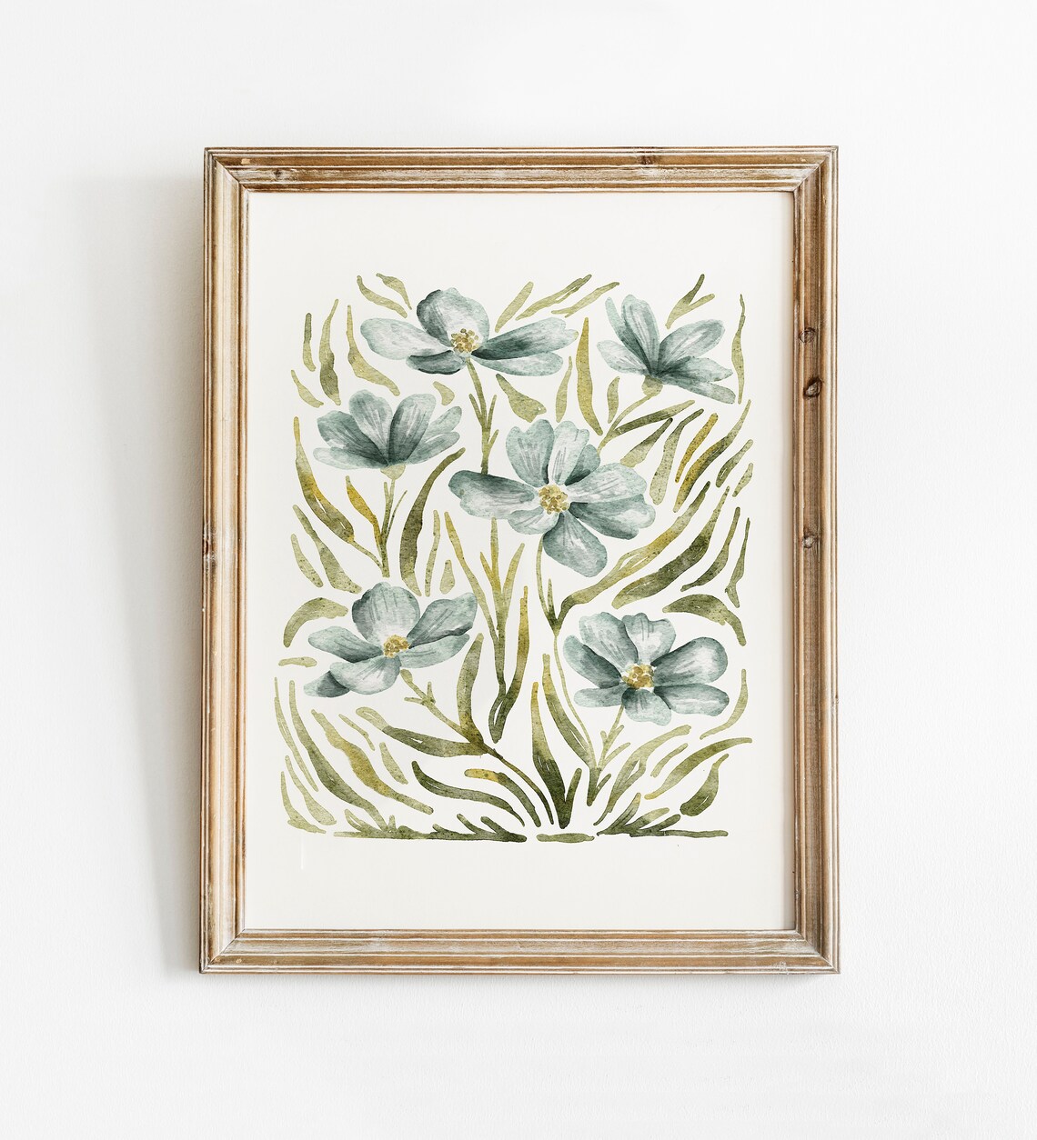 Blue Wildflower Botanical Watercolour Art Print
