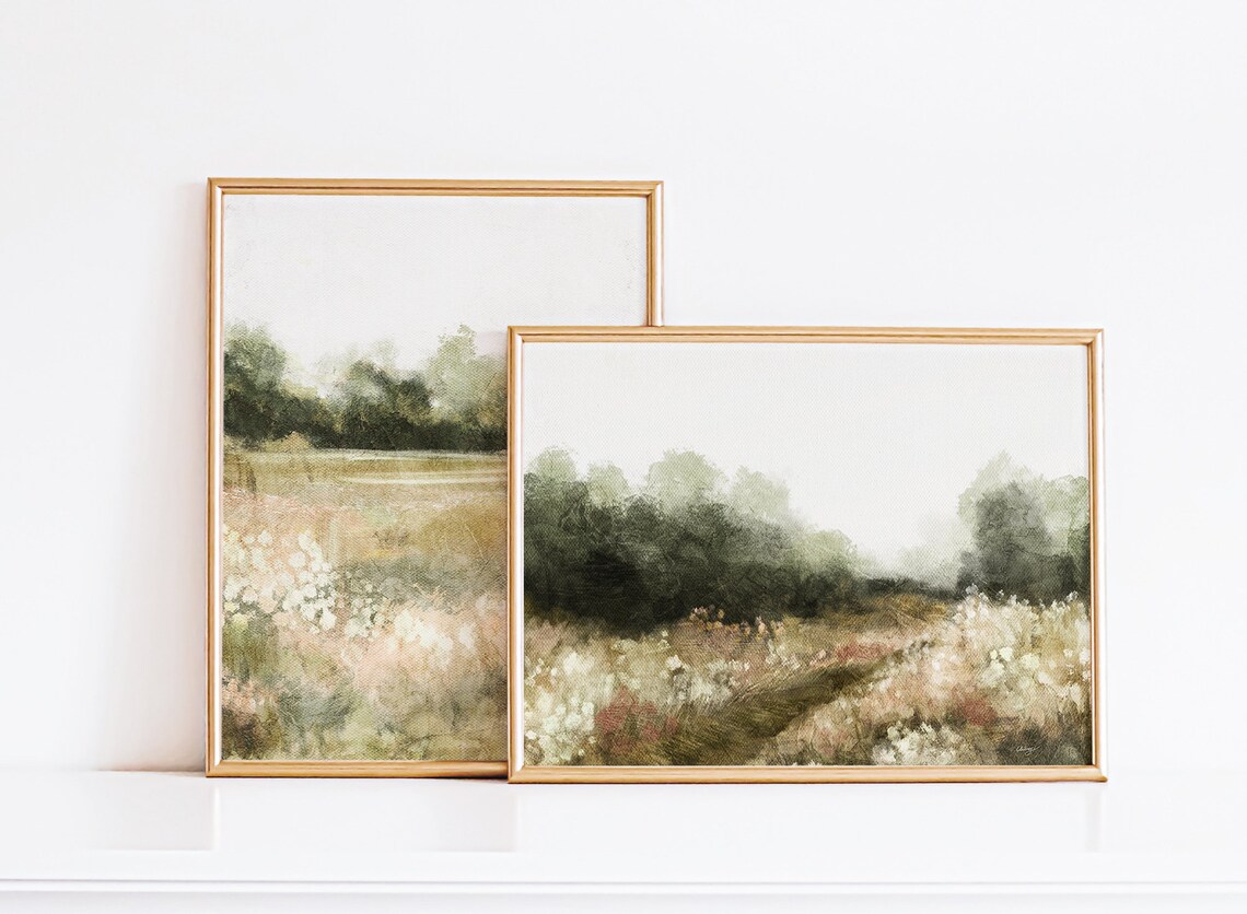 Summer Landscape Art Print, Vintage Farmhouse Decor - Image 2