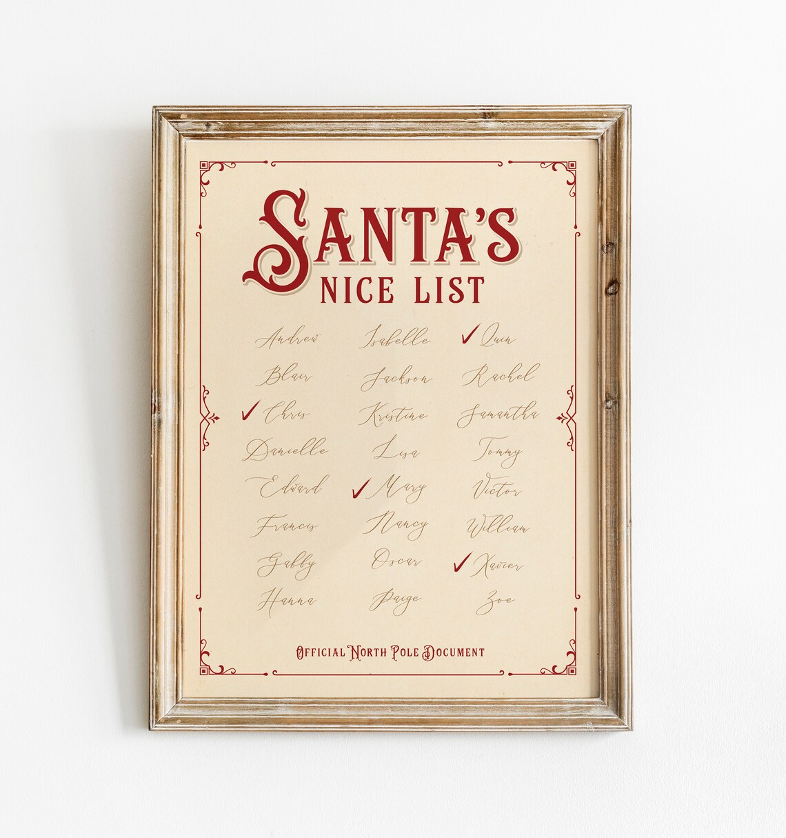 Custom Christmas Print: Santa's Nice List Art - Image 3