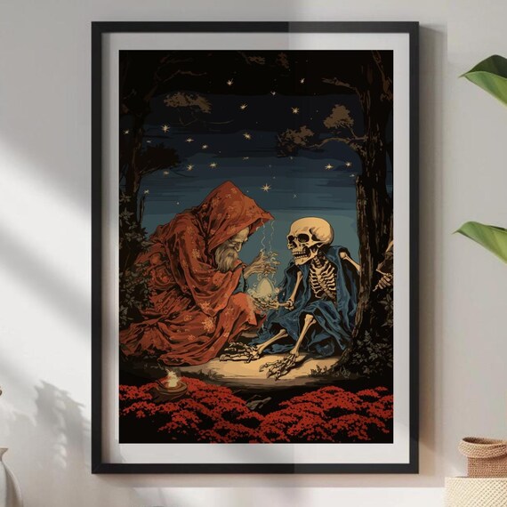 Takiyasha The Witch Red Robe Skeleton Spectre Japanese Dark Fantasy Print