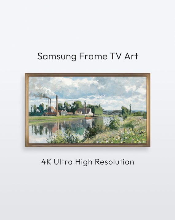Pissarro The River Oise Near Pontois Samsung Frame Tv Art 4k Print