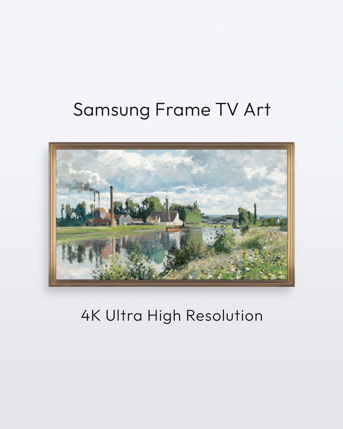Pissarro The River Oise Near Pontois Samsung Frame Tv Art 4k Print
