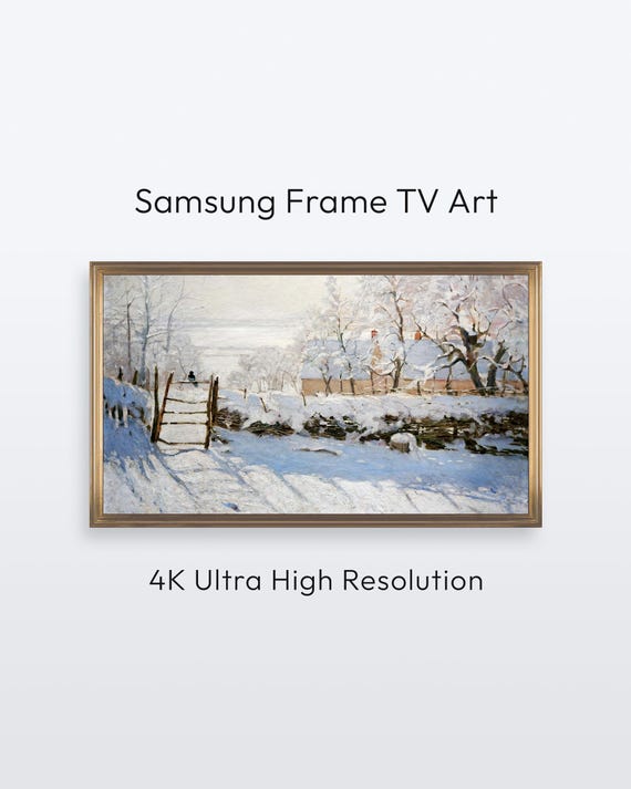 Monet The Magpie Samsung Frame Tv Art Famous Winter Painting 4k Print