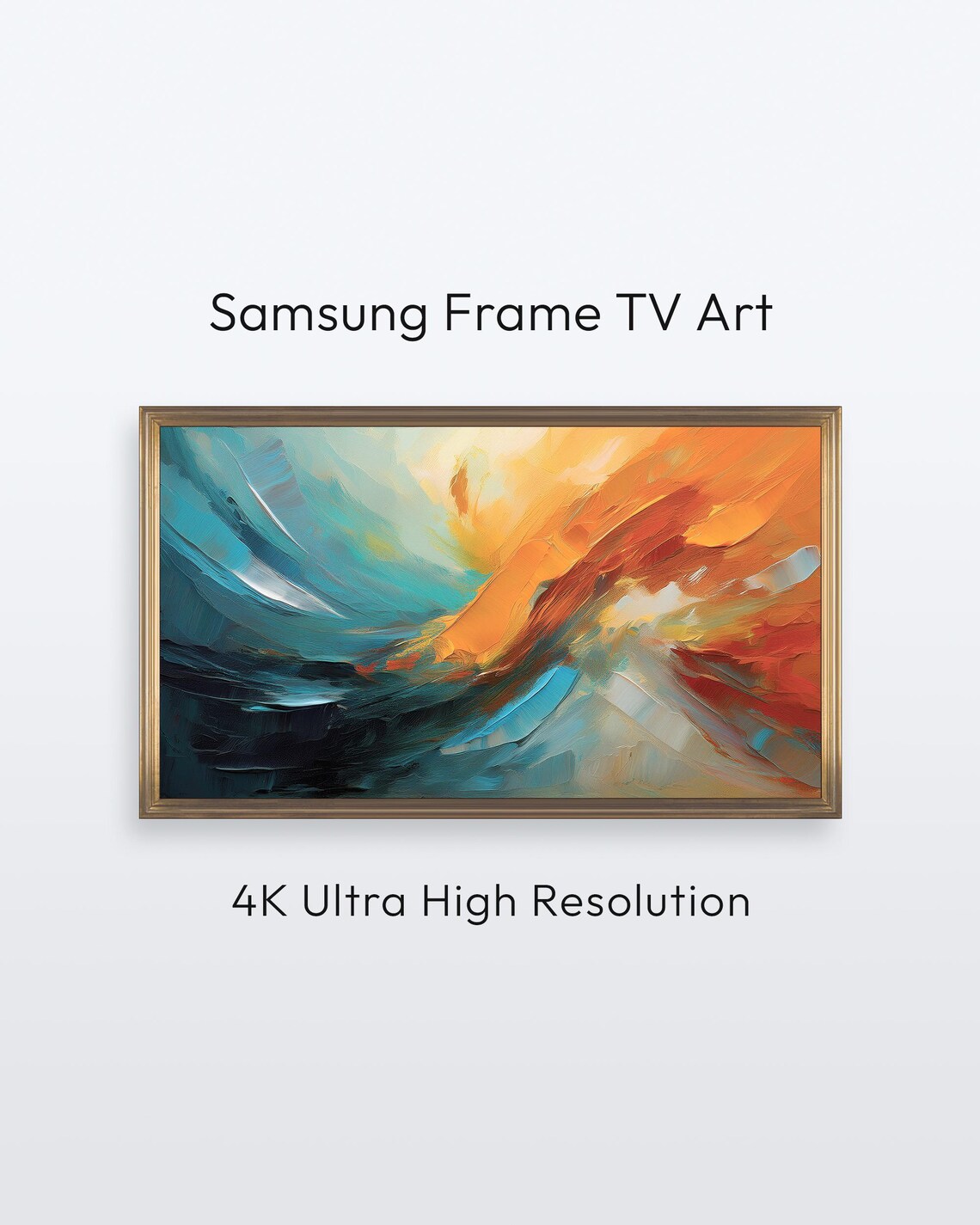 Minimalist Samsung Frame TV Moody Abstract Oil Painting