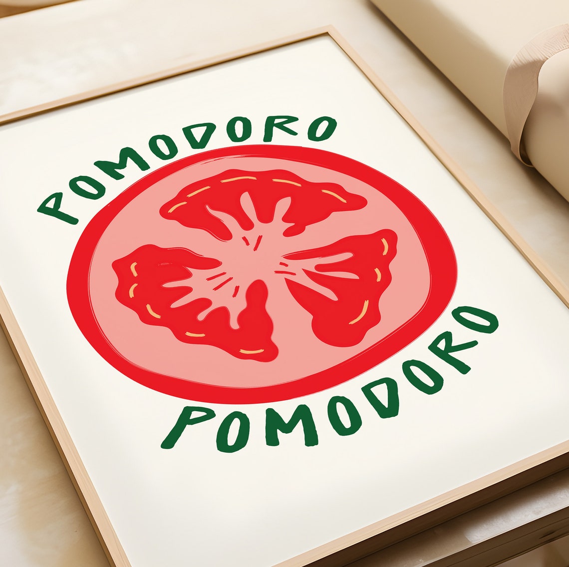 Pomodoro Tomato Slice Circular Retro Kitchen Food Art Poster - Image 3