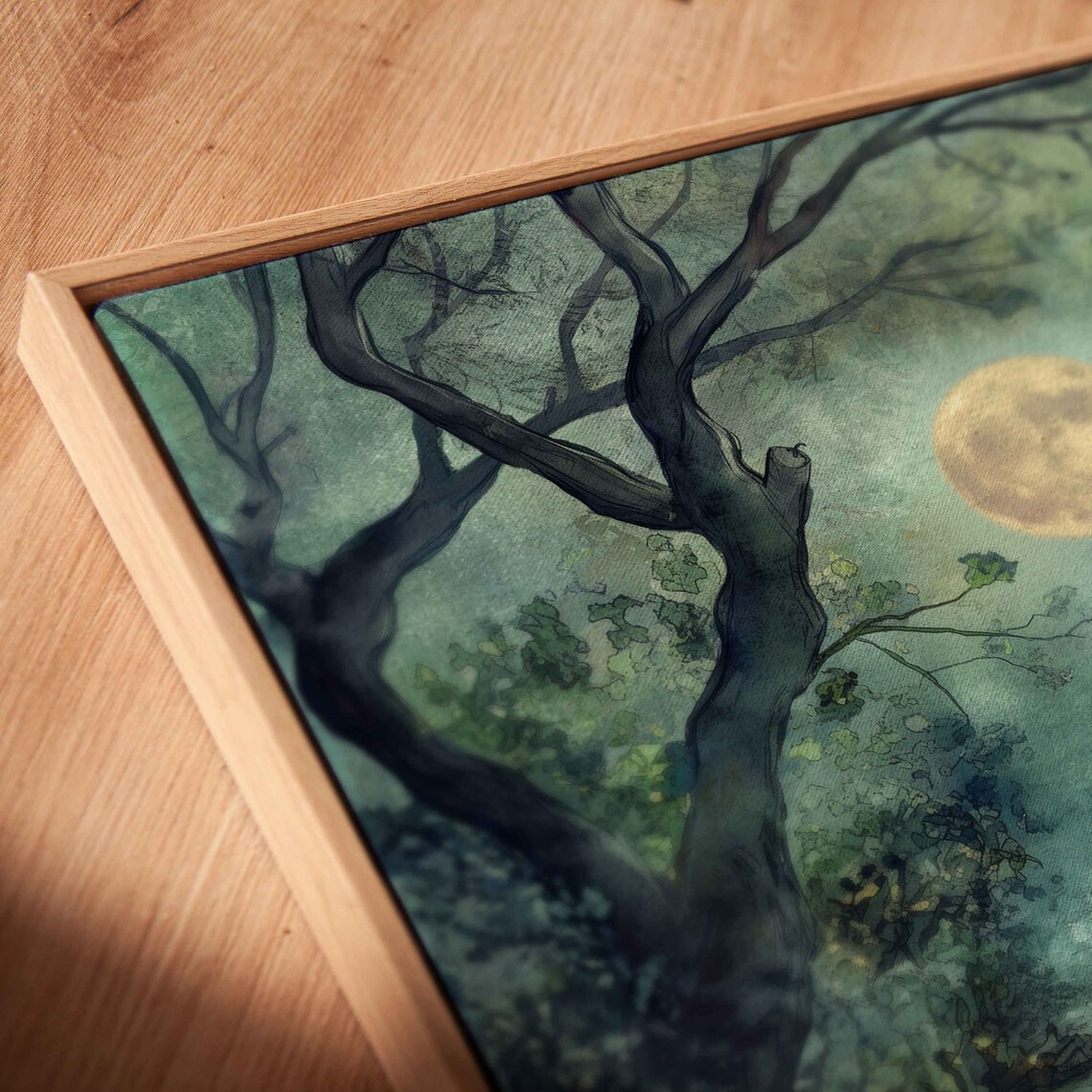 Haunted Stone Cottage In Moonlit Woods With Black Cats And Jack O Lanterns Poster - Image 2