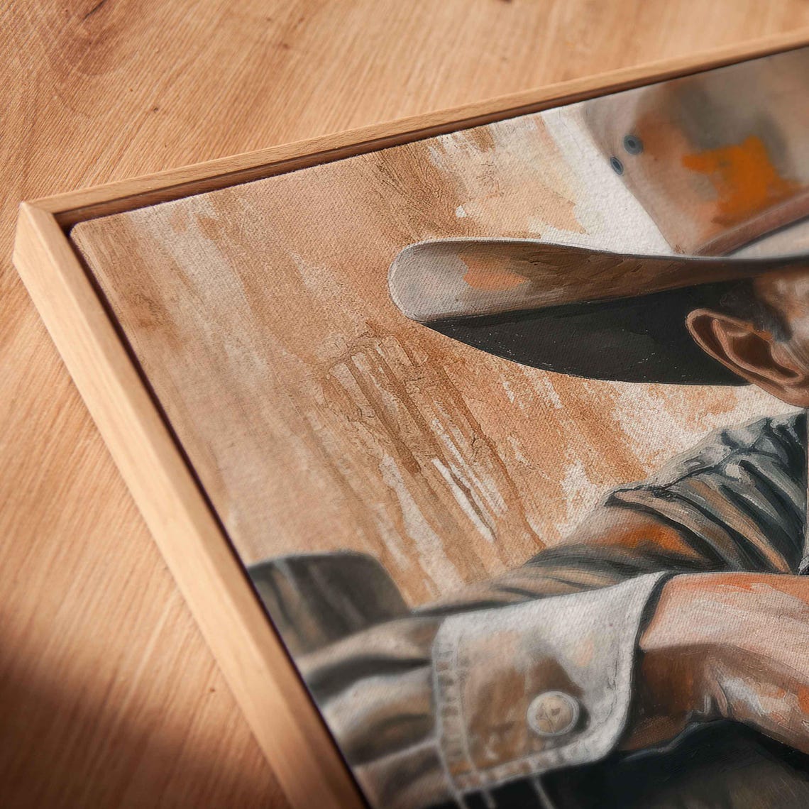 Cowboy Leaning On Wooden Fence Thoughtful Western Portrait Poster - Image 2