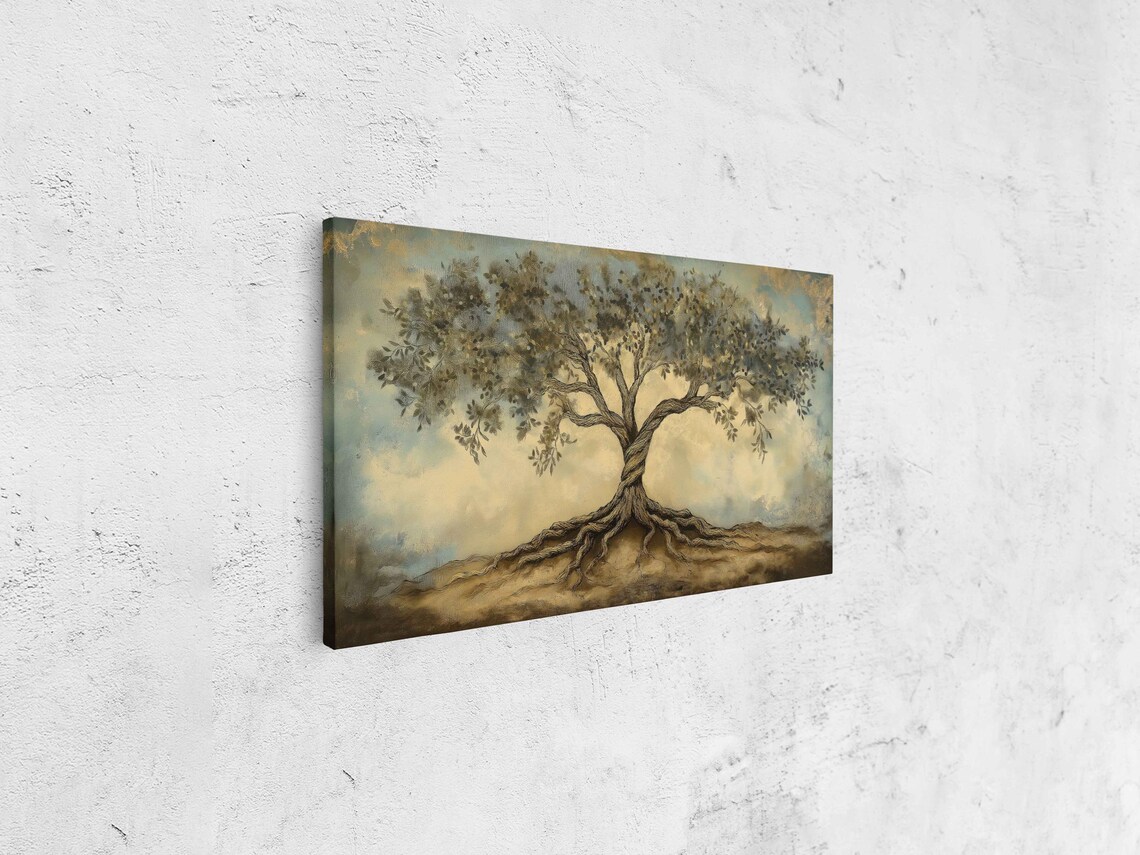 Tree Of Life With Elegant Roots Wall Art Print Vintage Earth Toned Design - Image 4