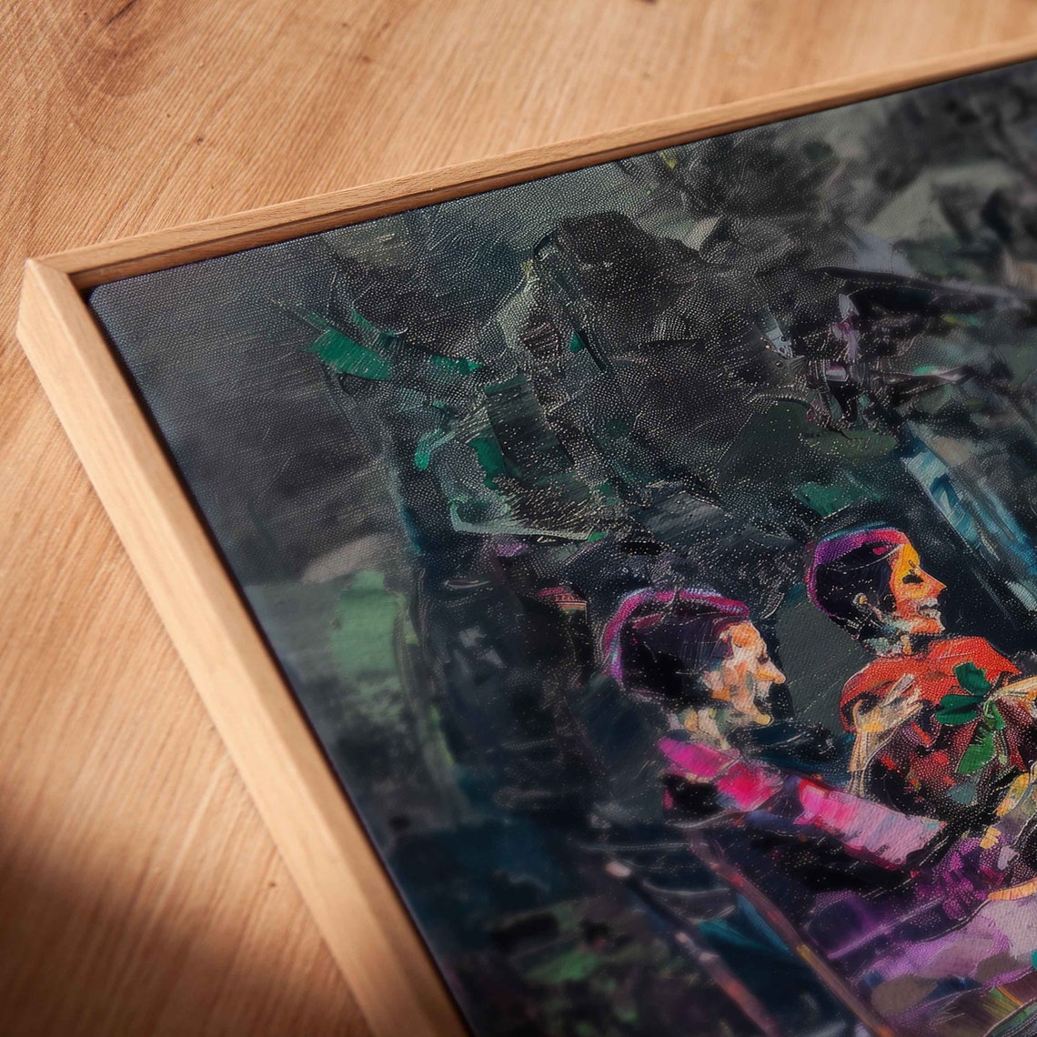 Cheerful Zombies Picnic In Spooky Graveyard Oil Painting Wall Art - Image 2