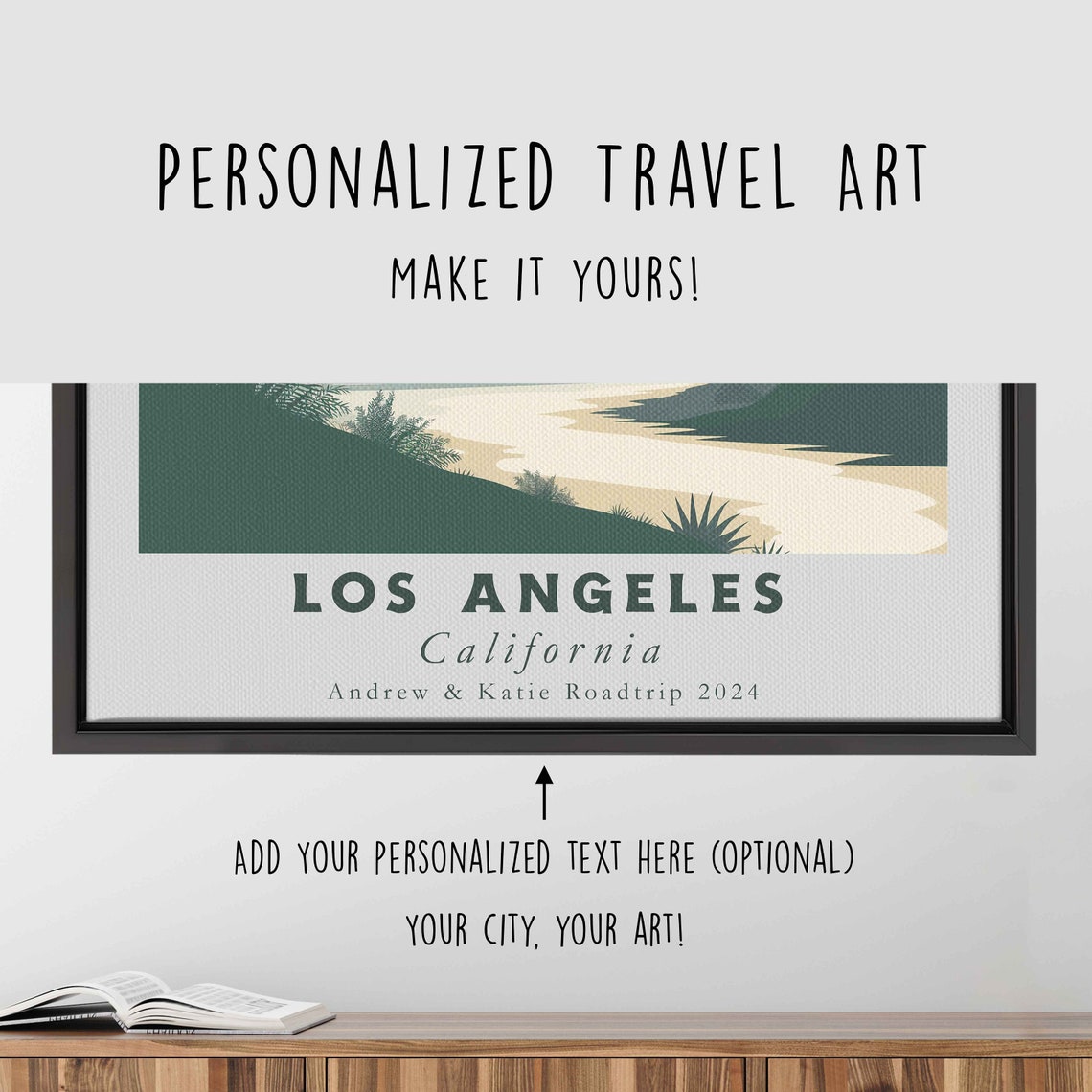 Los Angeles California Downtown Palms Skyline Minimalist Travel Poster - Image 4