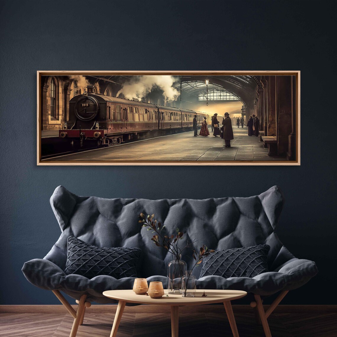 Vintage Train Station Retro Nostalgic Journey Scene