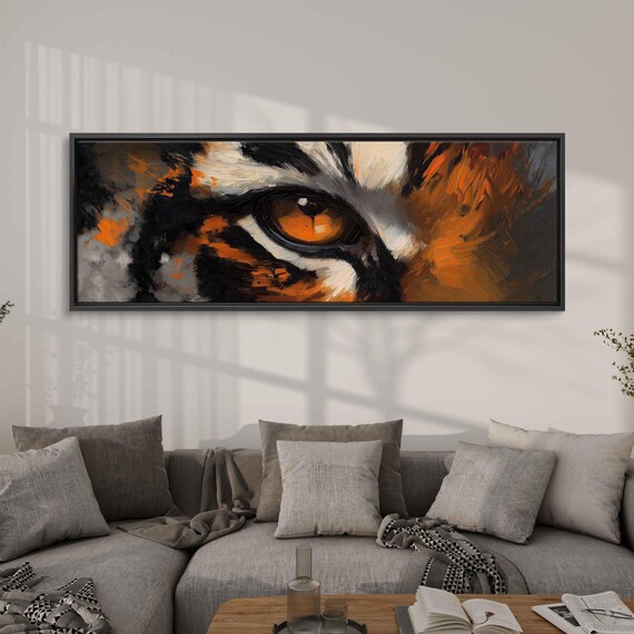 Tiger Eye Extreme Close Up Intense Amber Eye Wildlife Painting Art Poster