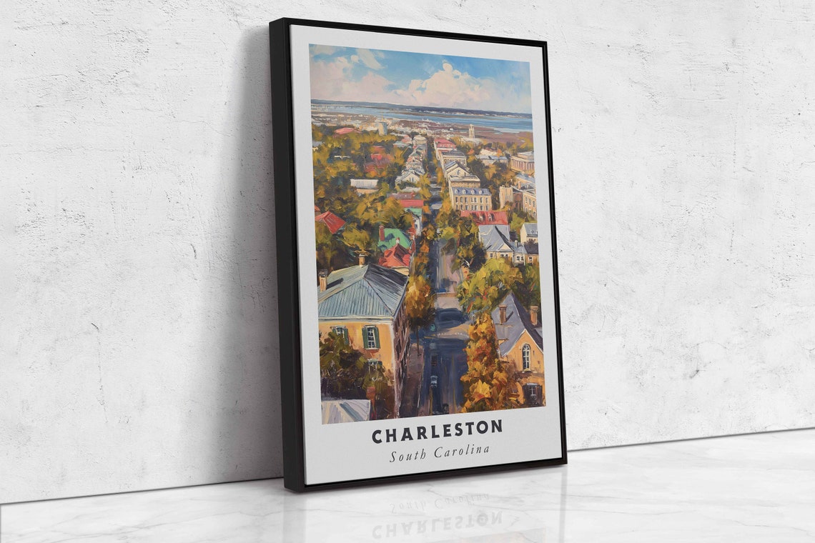 Charleston South Carolina Historic Street Harbor View Travel Poster - Image 2