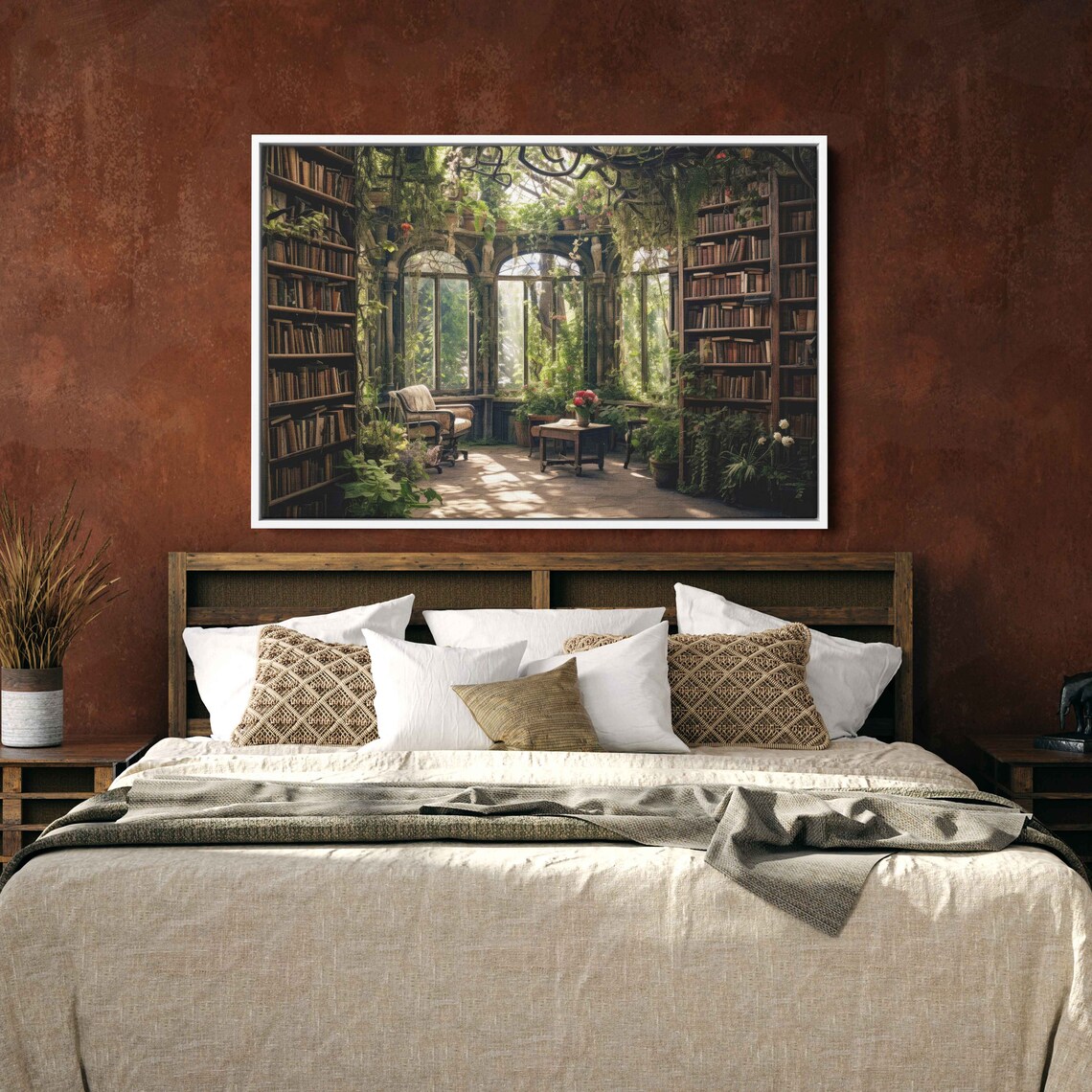 Greenhouse Book Nook Art Print, Plant Lover Decor - Image 3