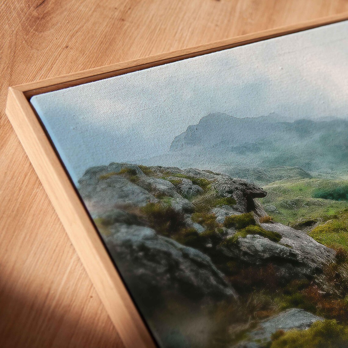 Lakes Of Killarney Wall Art Print Panoramic Watercolor Misty Cliffs Lush Irish Landscape - Image 2