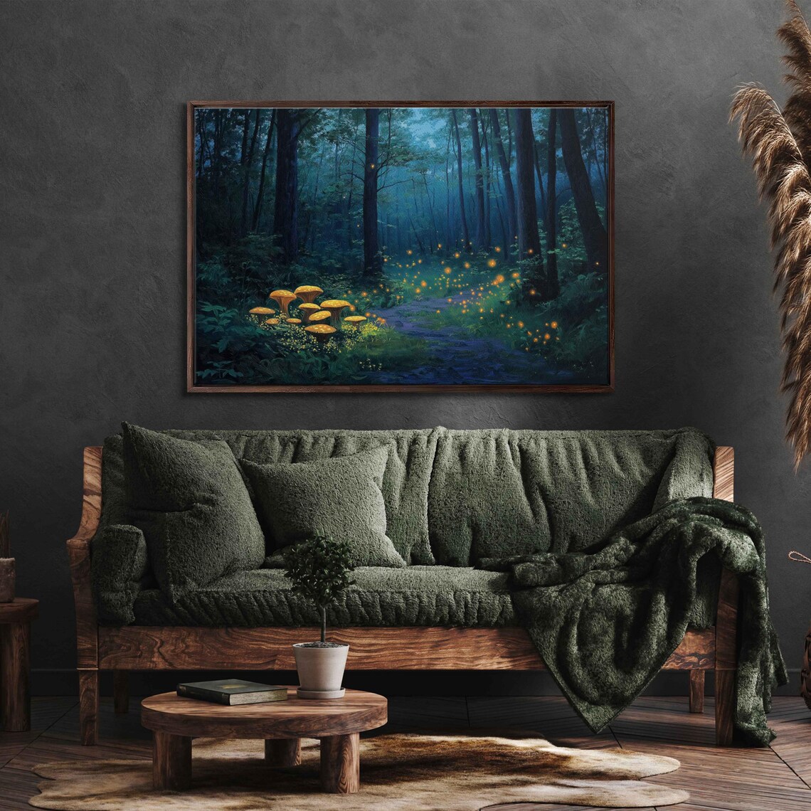 Ancient Enchanted Forest, Twilight Scene With Mushrooms - Image 3