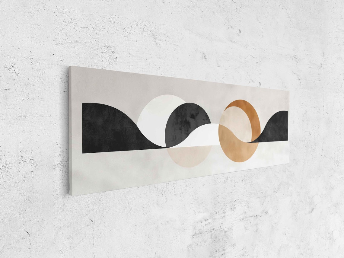 Abstract Sun And Moon Over Ocean Waves Minimalist Boho Art Print - Image 4