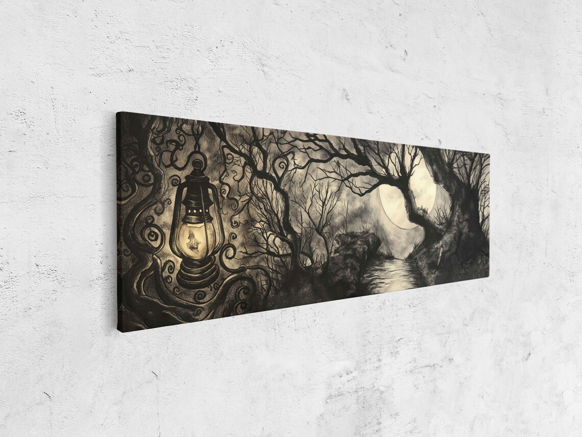 Gothic Lantern Trail Halloween Wall Art Print - Image 4