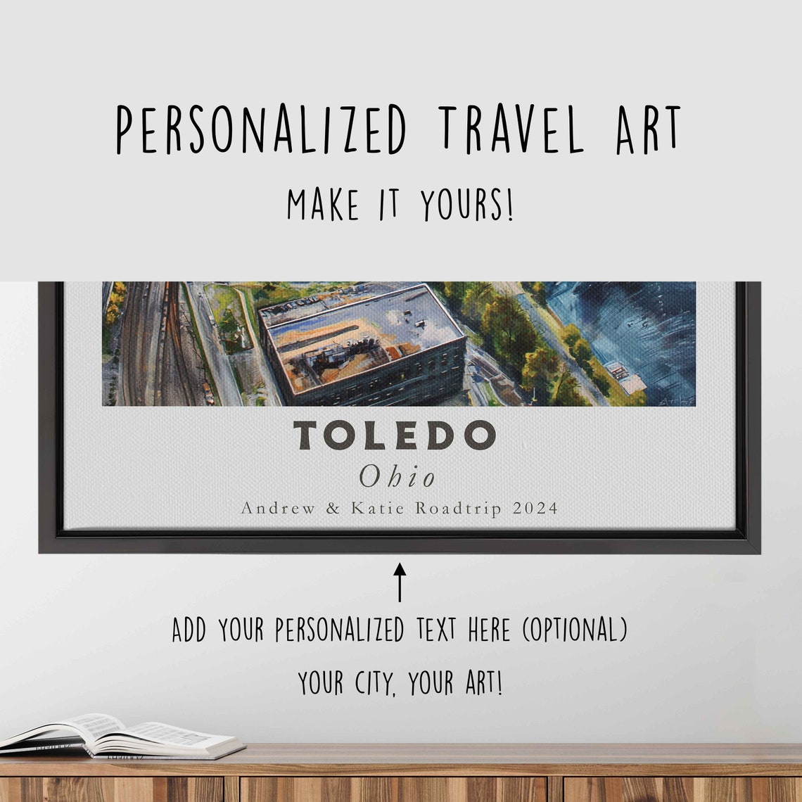 Toledo Ohio Maumee River Aerial Bridge Cityscape Cloudy Sky Poster - Image 4