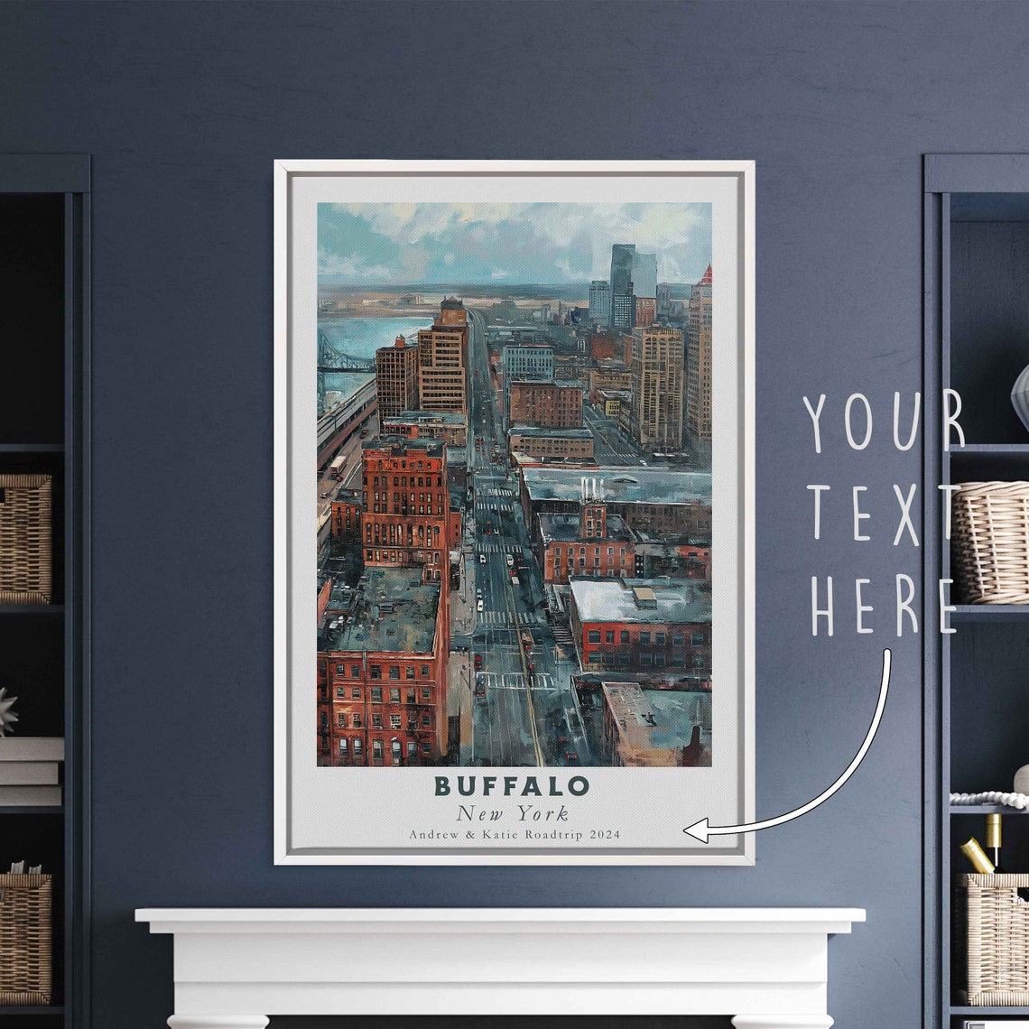 Buffalo New York Aerial Downtown Street Riverfront Day Poster - Image 3