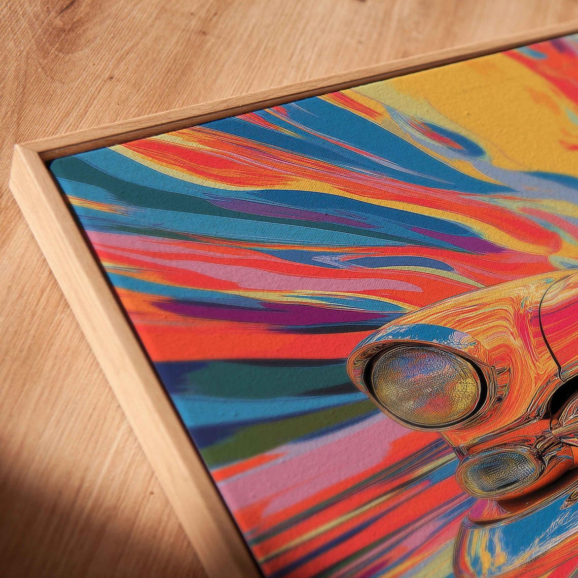 Vintage American Classic Car Front View Psychedelic Pop Art Poster - Image 2