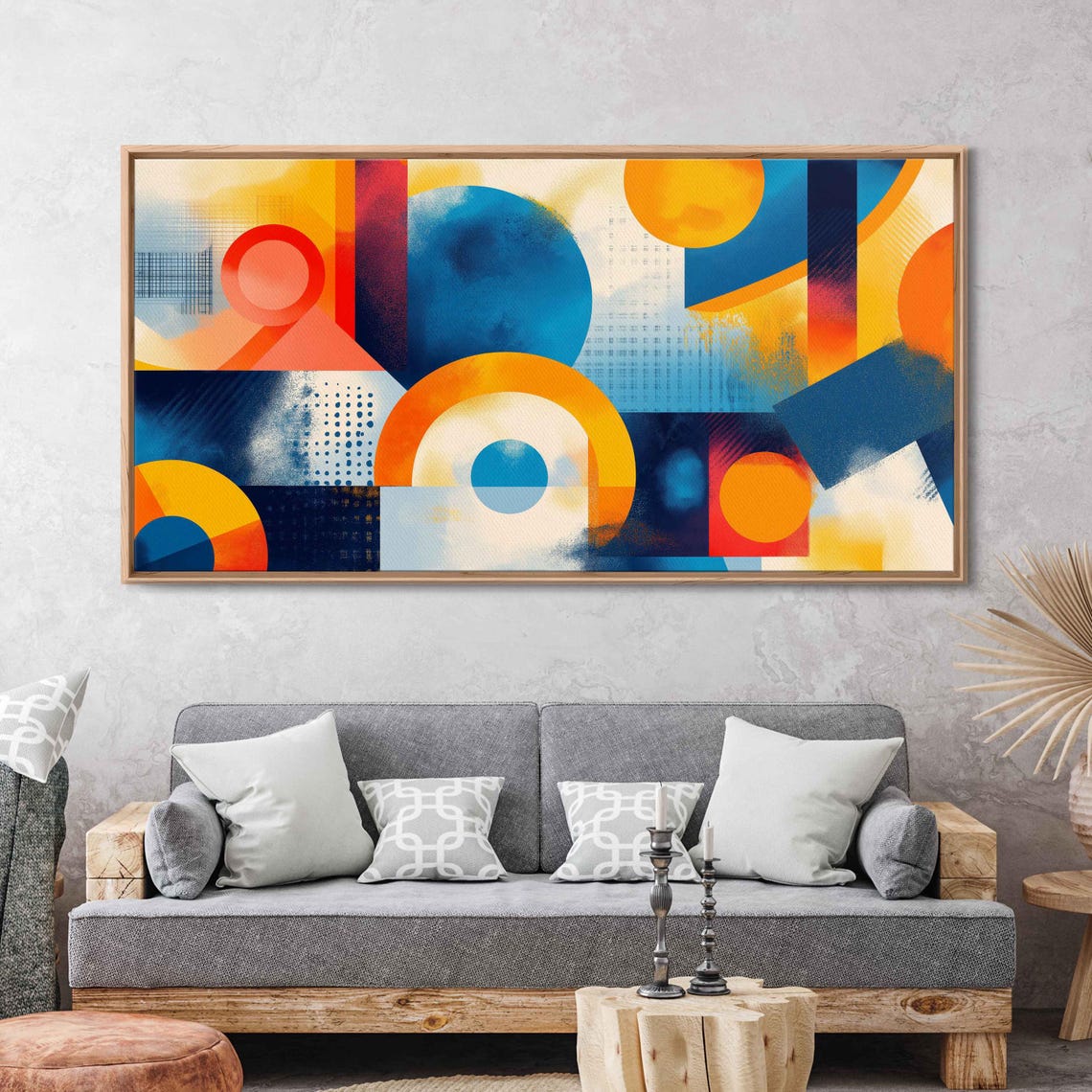 Bold Geometric Abstraction With Colorful Circles Pop Art Poster