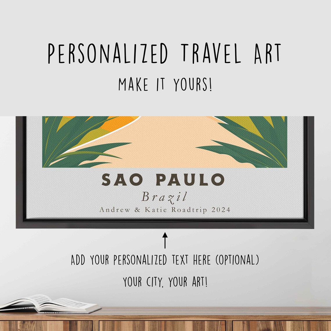 Sao Paulo Brazil Vintage Sunset Skyline and Park Retro Travel Poster - Image 4