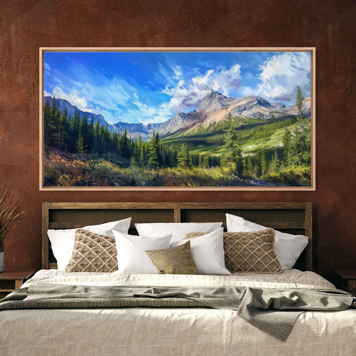 Acrylic Icefields Parkway Canada National Park Wall Art Print Mountain Range Lush Forest Gift For Nature Lover Ready To Hang - Image 3