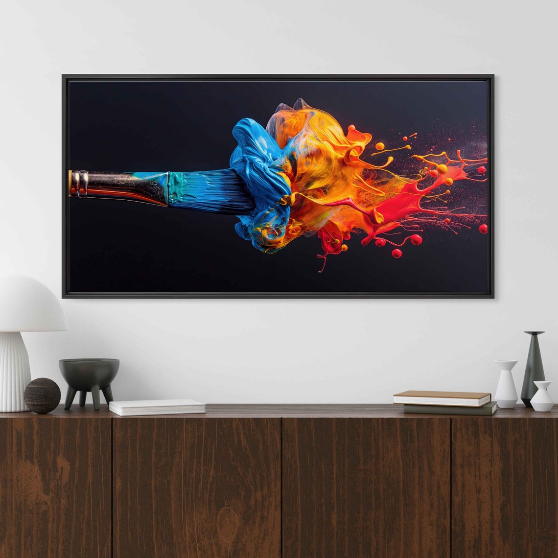 Abstract Paintbrush Splash Art Print