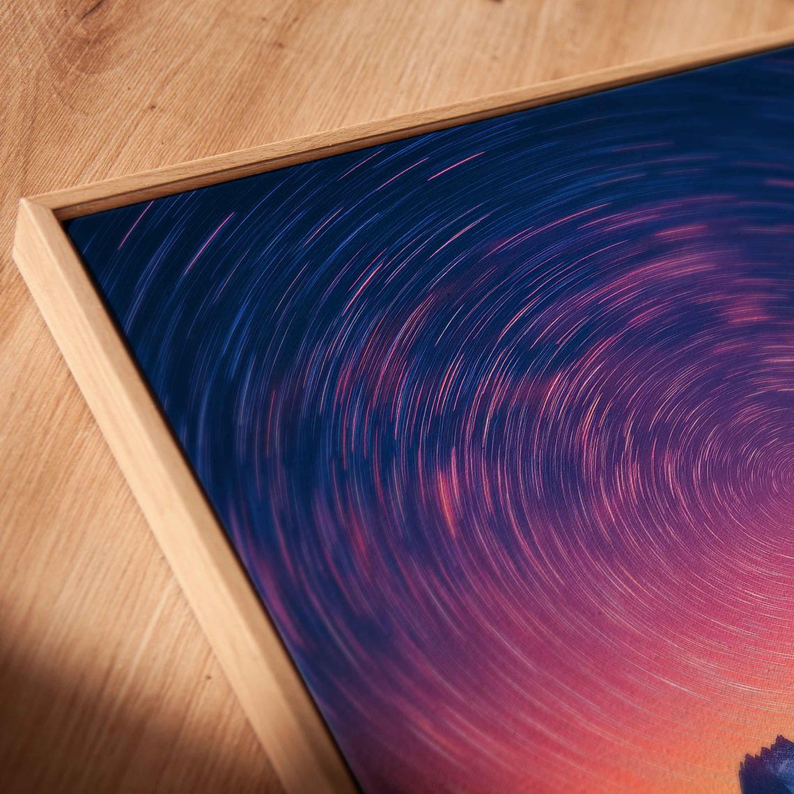 Starry Night Over Mountains Wall Art Print Vivid Colors Long Exposure Effect - Image 2