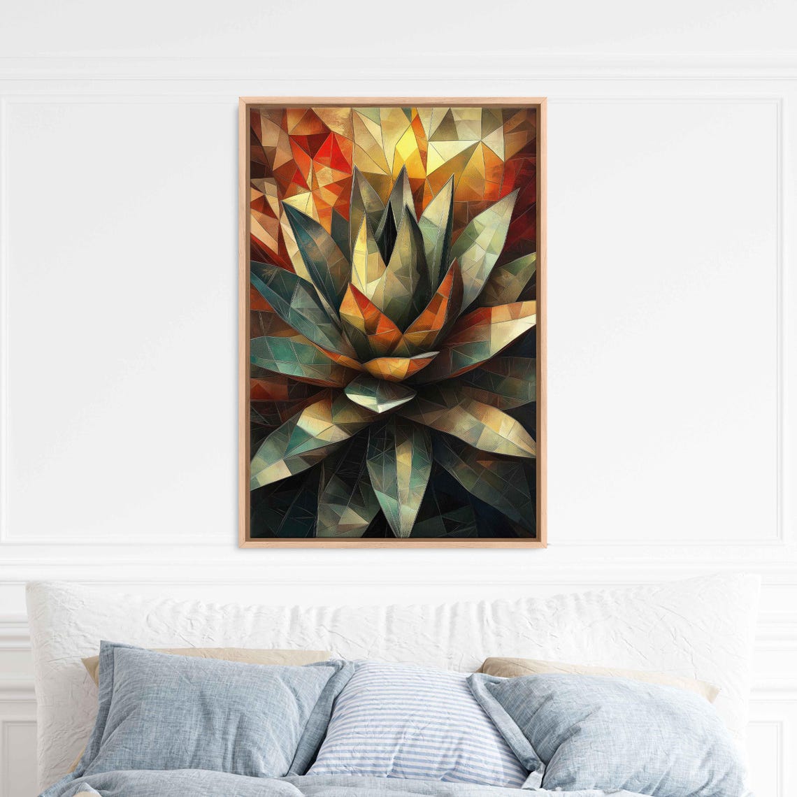 Geometric Agave Plant Wall Art Print Nature Wall Art Abstract Plant Plant Mom Ready To Hang - Image 3