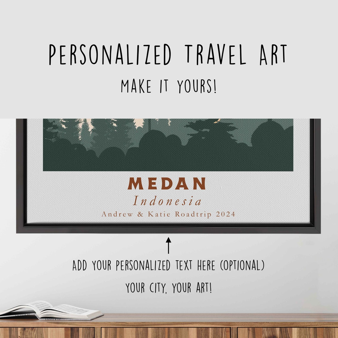 Medan Indonesia TV Tower Sunrise Pine Forest Skyline Travel Poster - Image 4