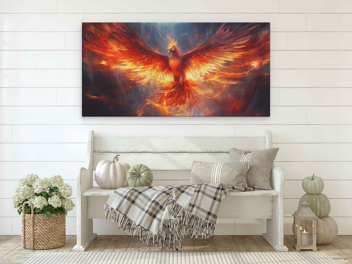Phoenix Rising Painting, Abstract Modern Art Print - Image 2