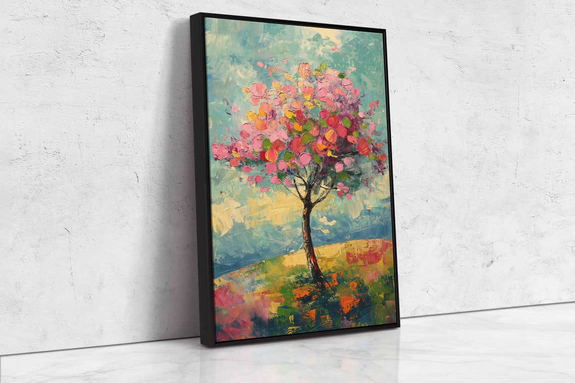 Colorful Blossoming Spring Tree Impressionist Landscape Art Print - Image 4
