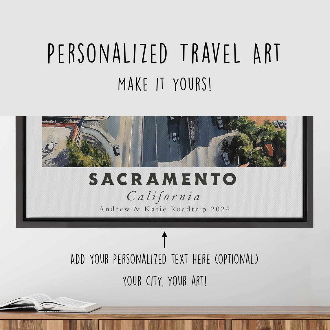 Sacramento California Aerial Downtown Street Trees Daytime Poster - Image 4