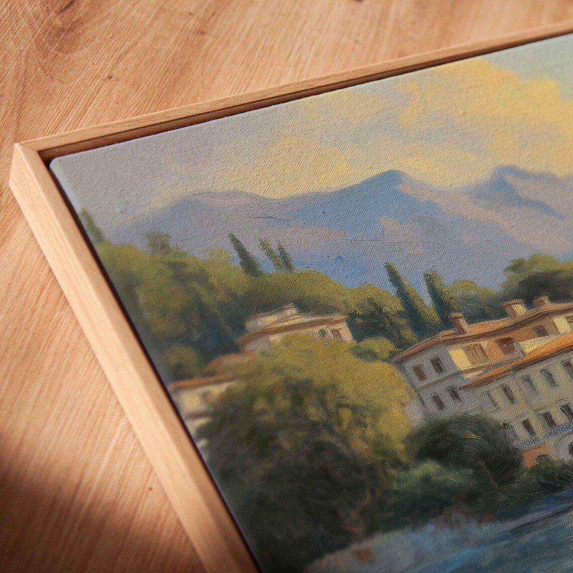 Lake Como Art Print, Charming Villas Sunset Reflections - Image 2