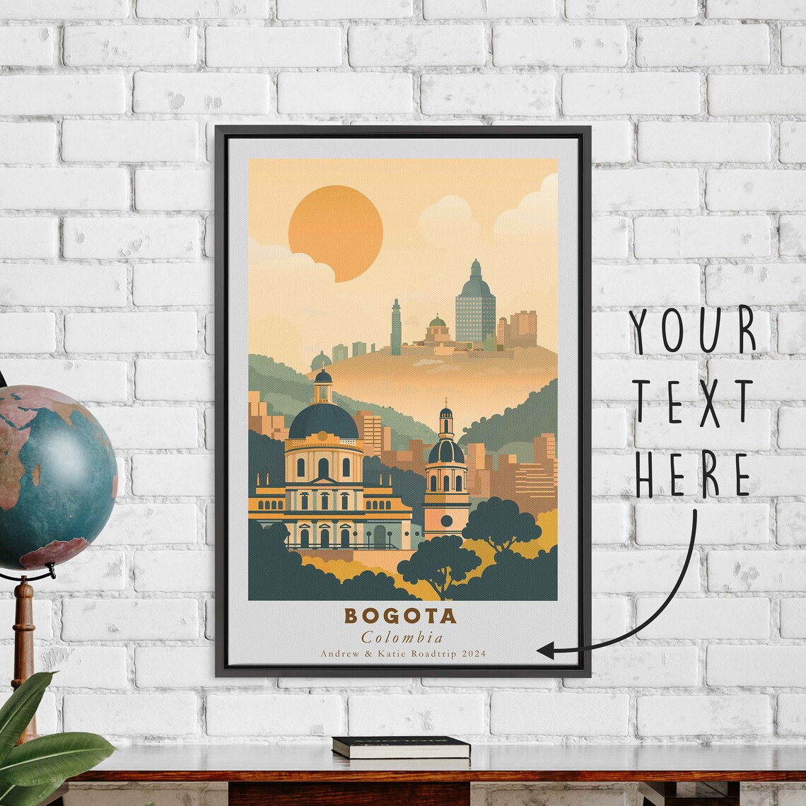 Bogota Colombia Old Town Church Domes Hillside Skyline Poster - Image 3